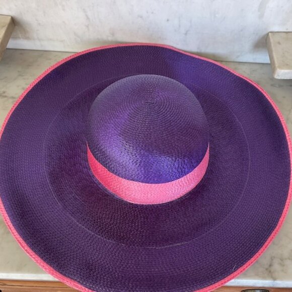 HARVE BENARD Wide Brim Sun Vintage Hat Purple Pink main image 9
